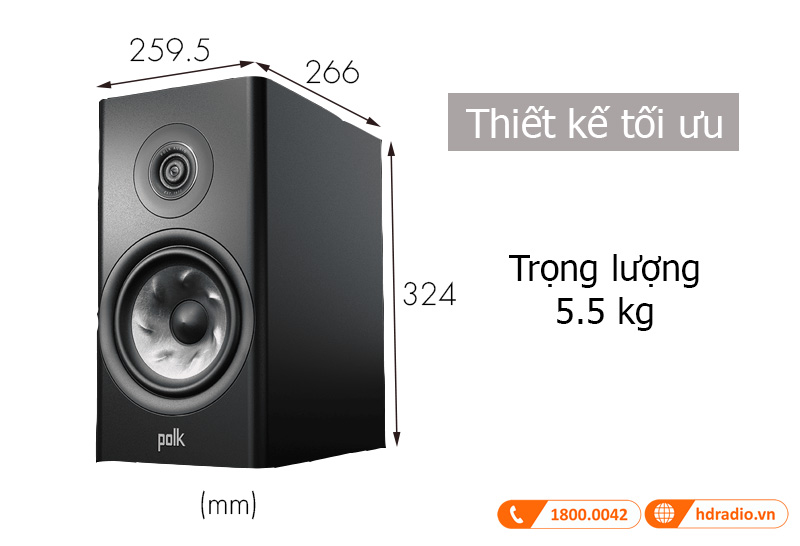 Kich thuoc Polk Audio R100