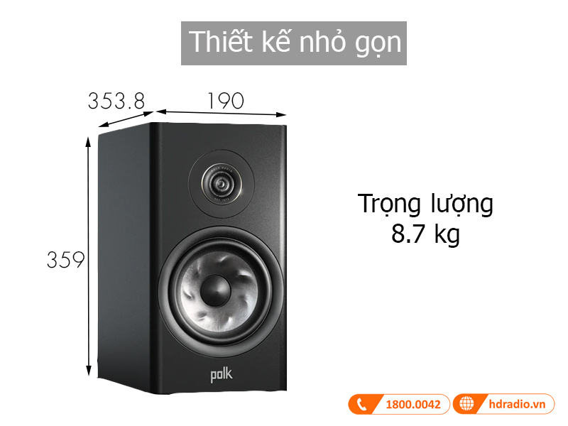 Kich thuoc Loa Polk Audio Reserve R200