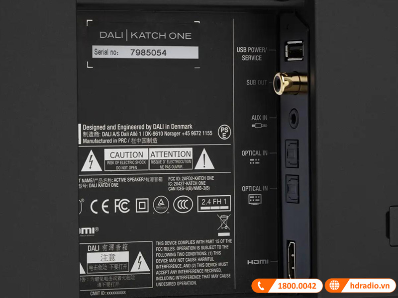 cac cong ket noi voi loa dali katch one