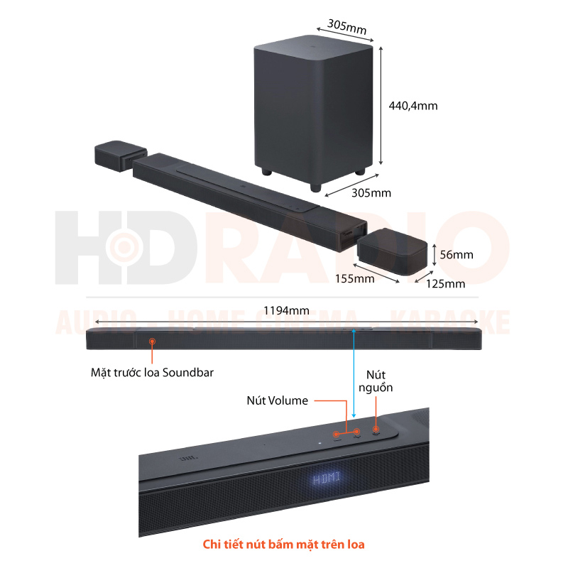 Chú thích loa soundbar JBL Bar 1000