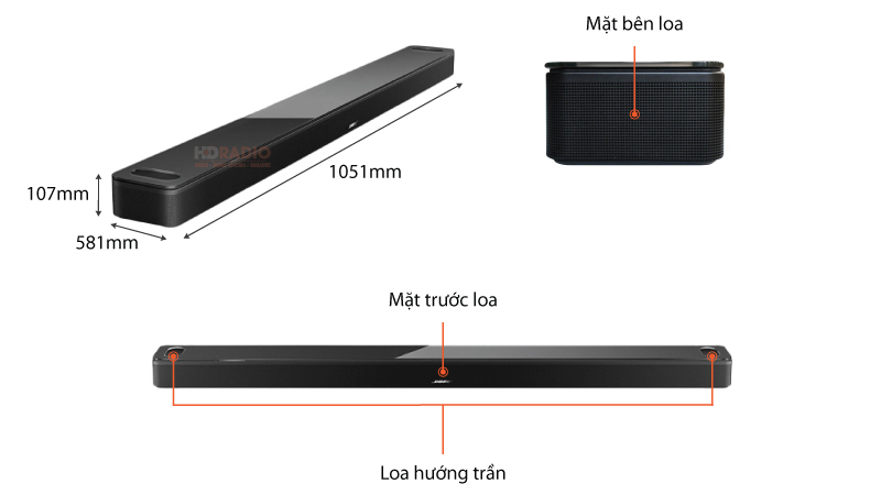 Chu thich loa Bose Smart Soundbar 900
