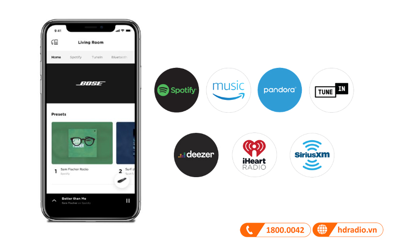 ket noi khong day loa boser smart soundbar 300