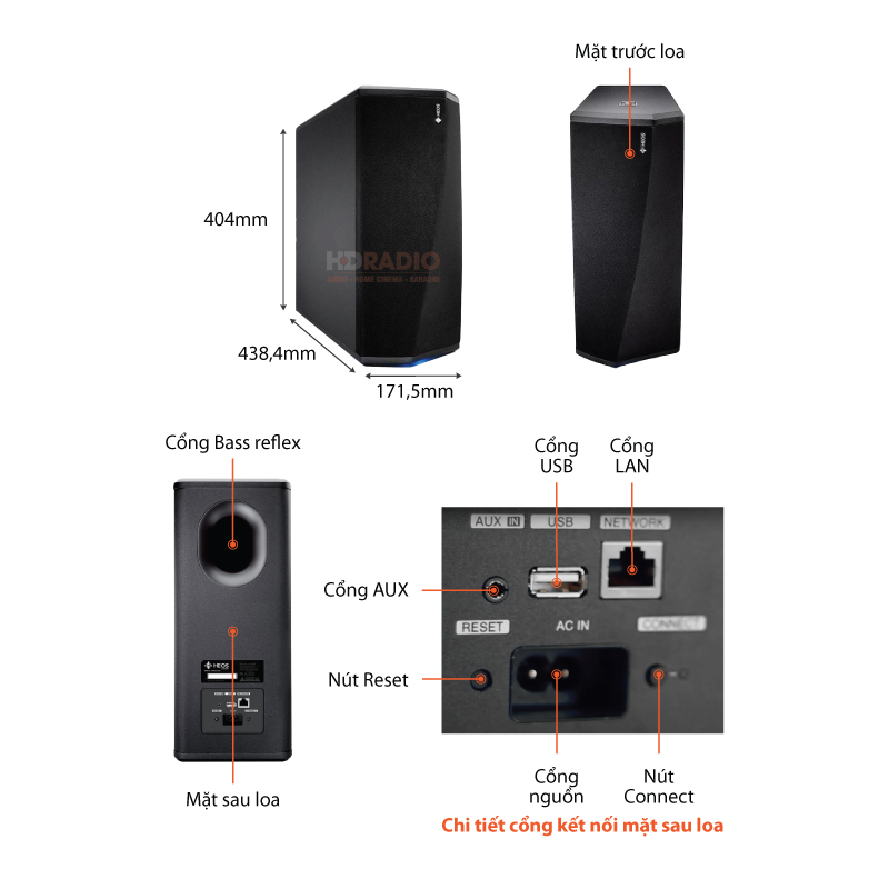 Chu thich Loa Denon Heos Subwoofer
