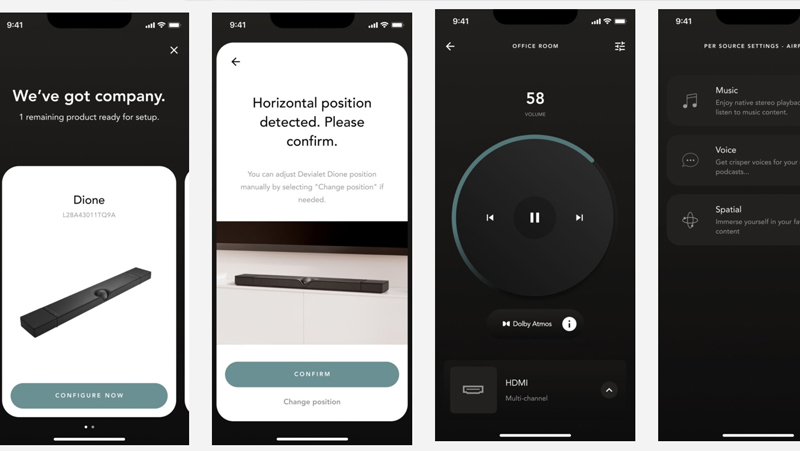Loa Soundbar Devialet Dione có thể điều khiển qua ứng dụng