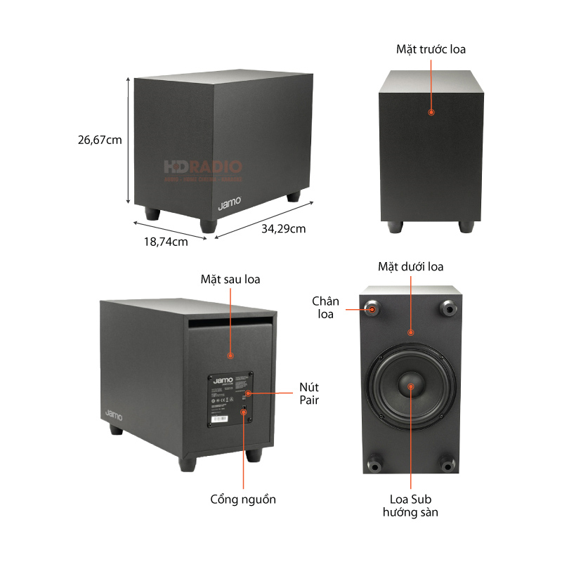 Chu thich loa Soundbar Jamo SB40 Chu thich loa Soundbar Jamo SB40