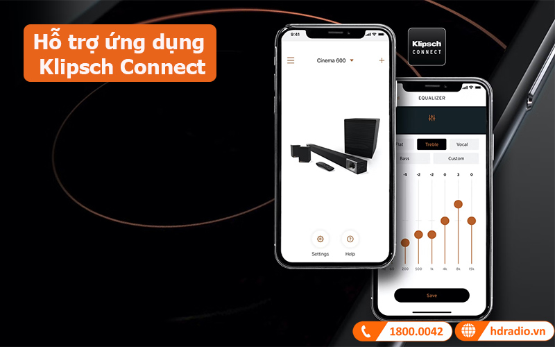 Loa soundbar Klipsch Cinema 600 5.1 System hỗ trợ ứng dụng Klipsch Connect