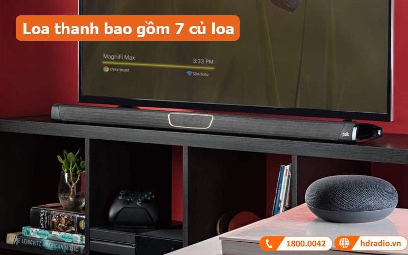 Loa soundbar Polk Magnifi Max System loa thanh bao gồm 7 củ loa 