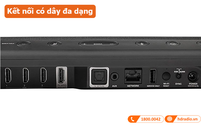 Loa soundbar Polk Magnifi Max System kết nối có dây đa dạng 