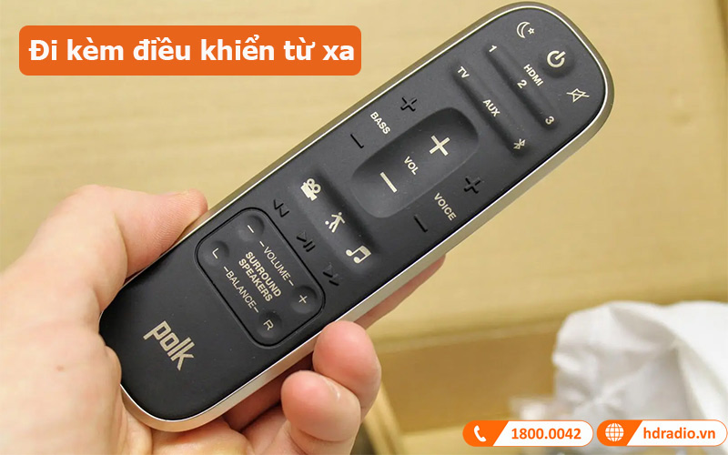 Loa soundbar Polk Magnifi Max SR System đi kèm điều khiển từ xa