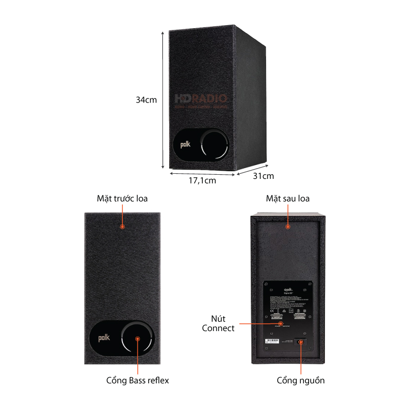 Chu thich loa soundbar Polk Signa S3