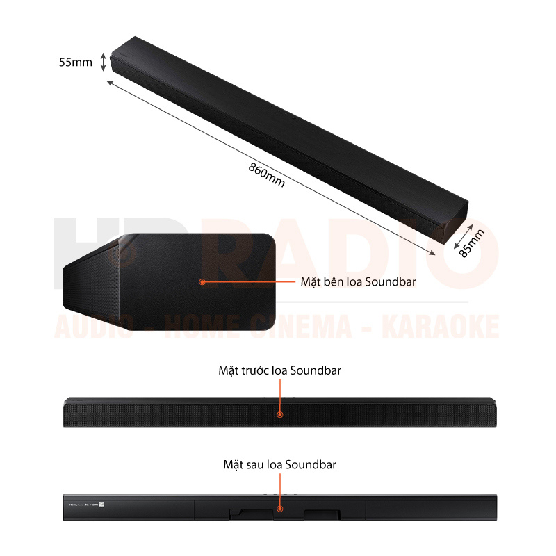 Chú thích Loa soundbar Samsung HW-A550 