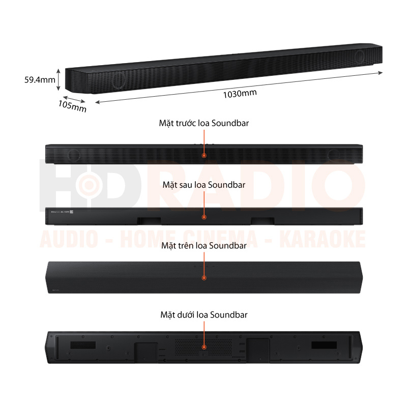 Chú thích Loa Soundbar Samsung HW-B650
