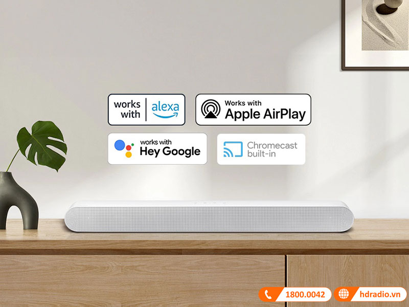 Loa Soundbar Samsung HWS61B dieu khien bang giong noi