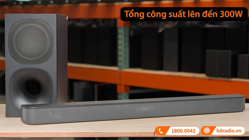 tổng công suất lên đến 300W
