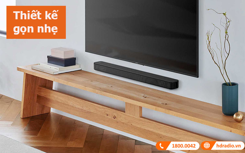 Loa soundbar Sony HT-S100F thiết kế gọn nhẹ 