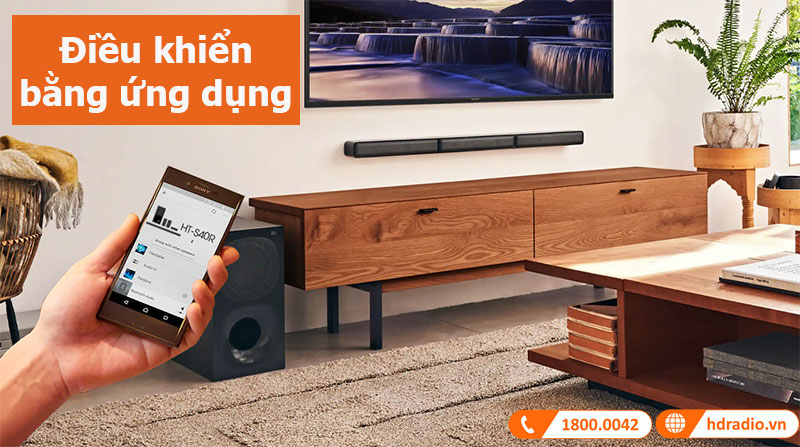Loa soundbar Sony HT-S40R điều khiển bằng ứng dụng
