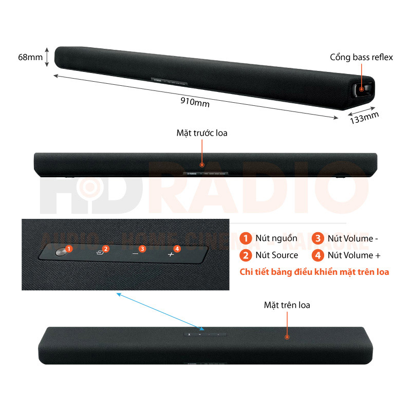 Chú thích Loa soundbar Yamaha SR-B30A