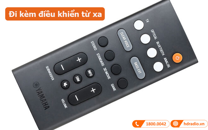 Loa soundbar Yamaha SR-C30A  đi kèm điều khiển từ xa
