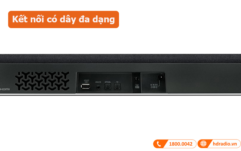 Loa soundbar Yamaha SR-C30A  kết nối có dây đa dạng 