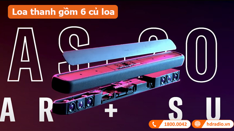 Loa soundbar Yamaha YAS-209 thanh loa gồm 6 củ loa 