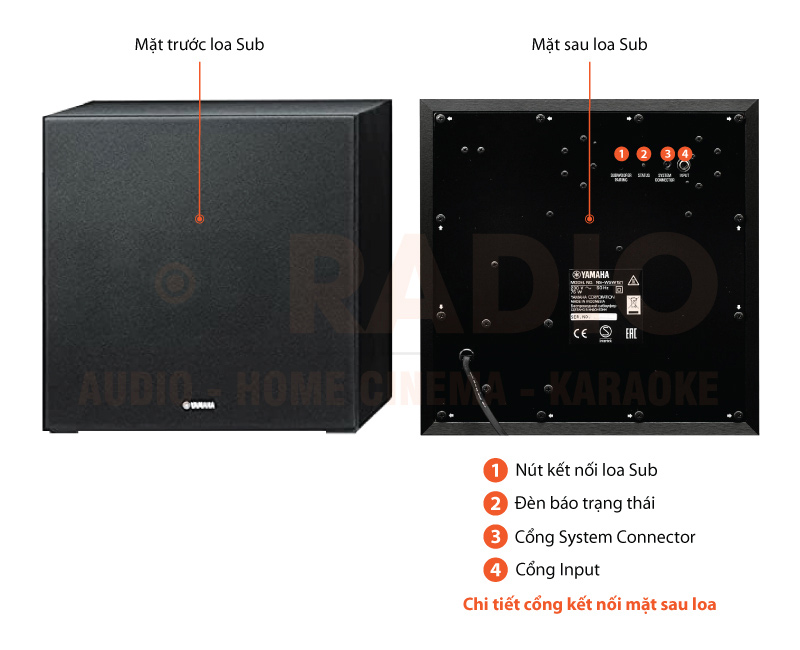 Chú thích loa soundbar Yamaha YSP-2700