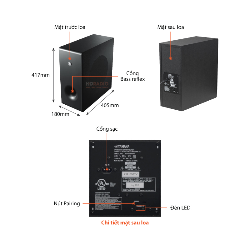 Chu thich Loa Soundbar Yamaha YAS 408
