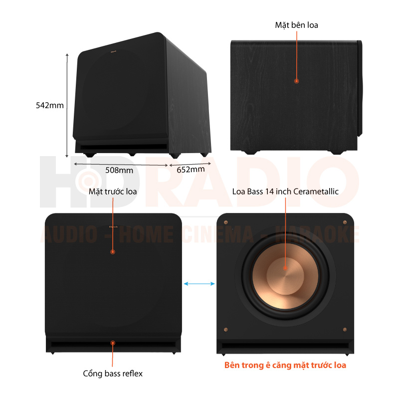 loa sub Klipsch RP-1400SW chú thích loa sub Klipsch RP-1400SW chú thích