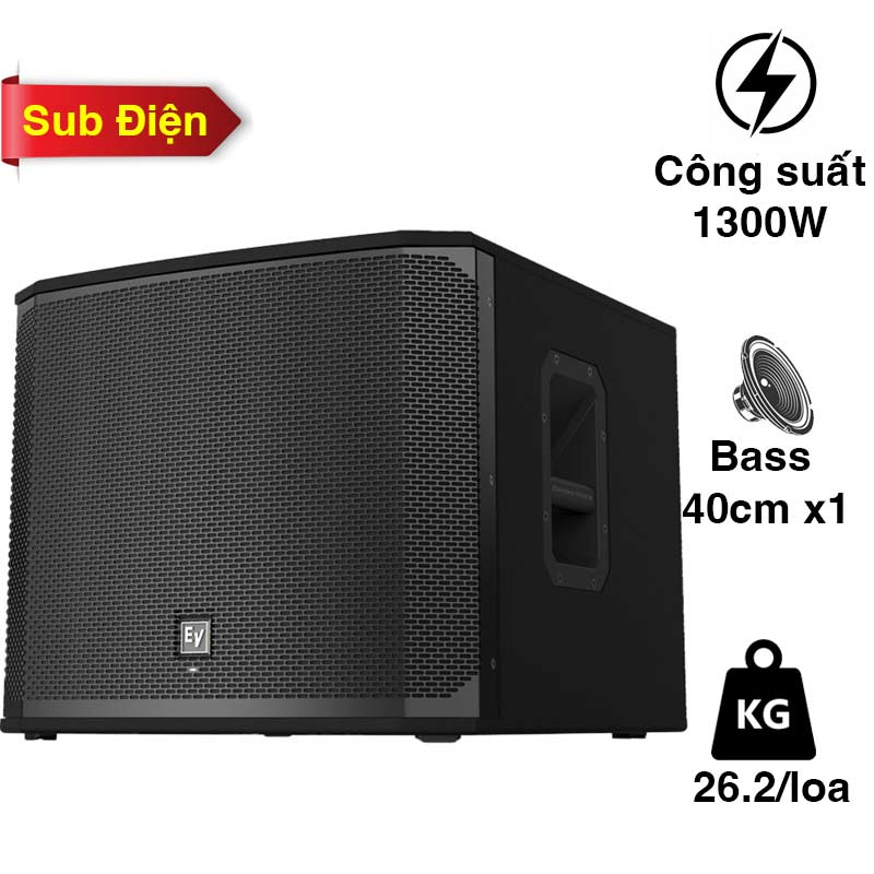 Loa sub Electro voice EKX15SP, Liền công suất, Bass 40cm, 1300W, Class D