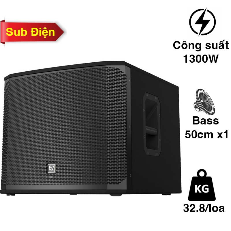 Loa sub Electro Voice EKX18SP, Liền công suất, Bass 50cm, 1300W, Class D