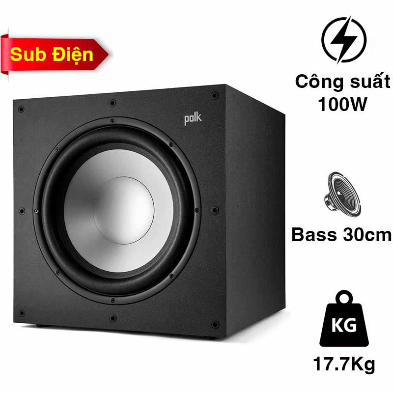 Loa Sub Polk Monitor XT12, Bass 30 cm, Sub điện
