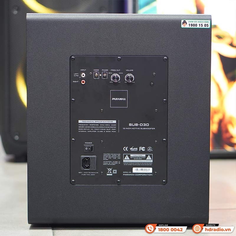 Loa Sub Paramax D30, Bass 30cm, 600W (Peak)-6