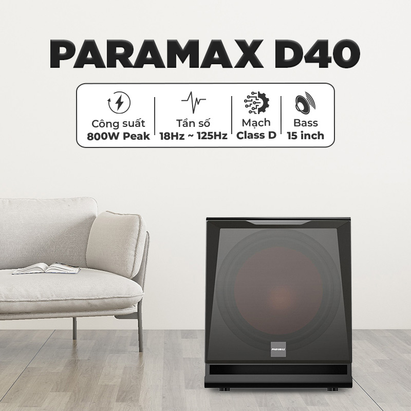 Loa Sub Paramax D40, Bass 40cm, 800W (Peak)-10