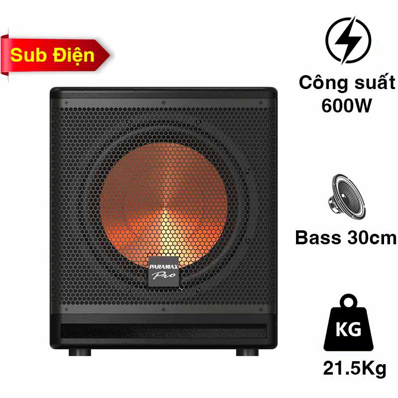 Loa Sub Paramax A30, Sub điện, 600W, Bass 30cm