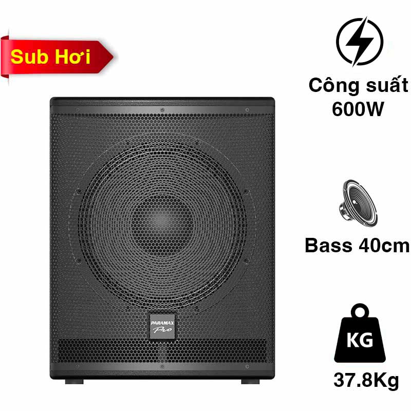 Loa Sub Paramax V40, Sub hơi, 600W, Bass 40cm