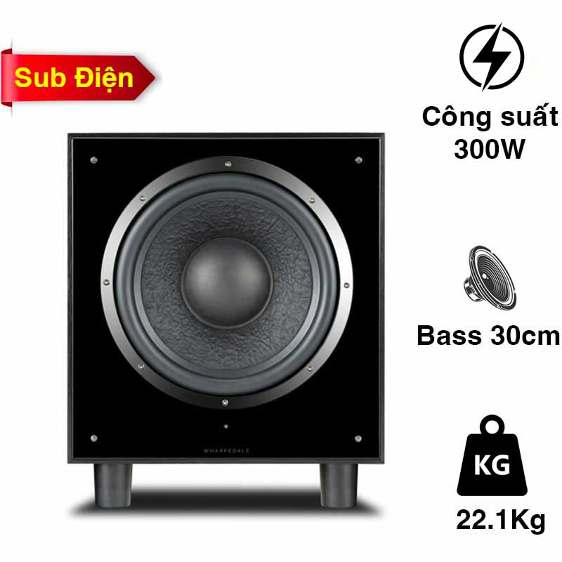 Loa Sub Wharfedale SW12, Bass 30cm, Công Suất 450W Peak, SPL 118dB