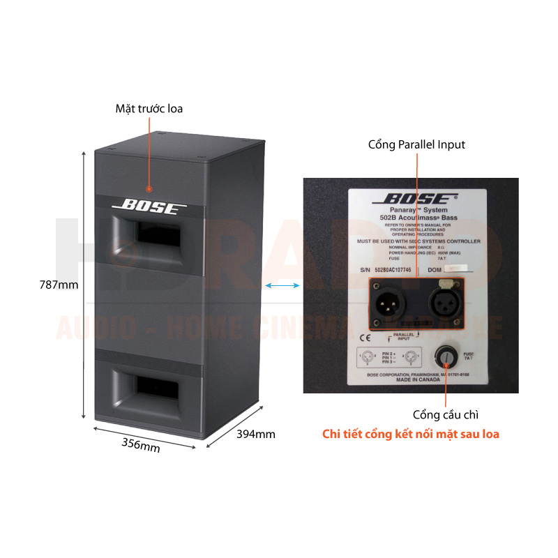 Chú thích Loa sub Bose 502B