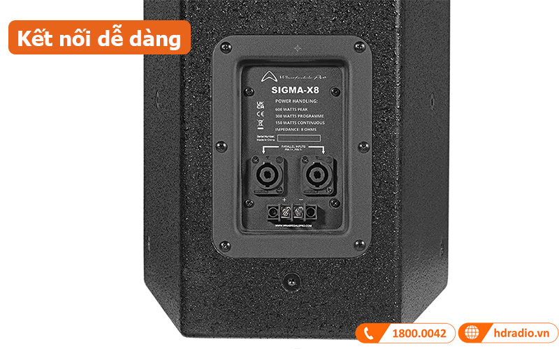 Loa Wharfedale Pro SIGMA-X8 kết nối dễ dàng