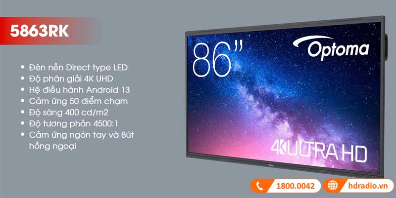 Màn hình tương tác Optoma 5863RK 86 inch
