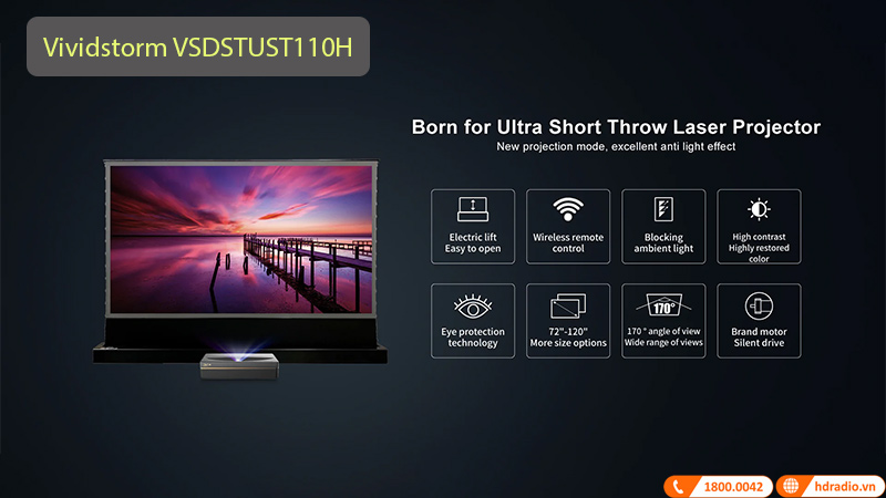 Màn chiếu quang học Vividstorm VSDSTUST110H
