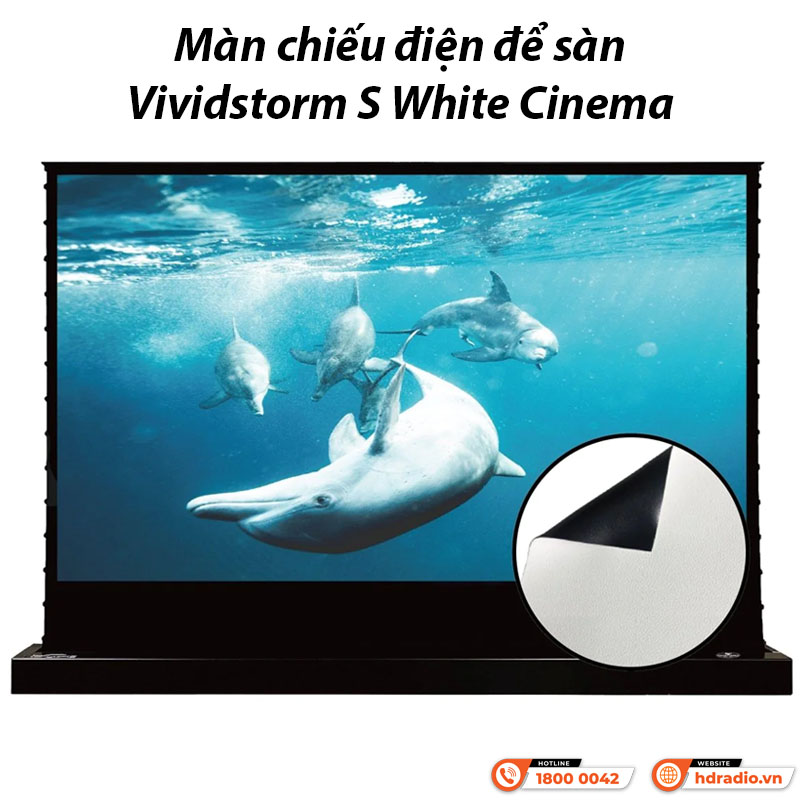 Màn chiếu điện để sàn Vividstorm S White Cinema