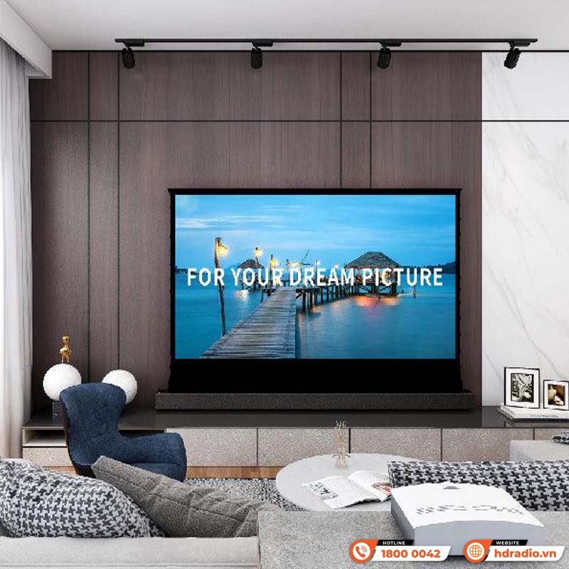 Màn chiếu điện để sàn Vividstorm S White Cinema