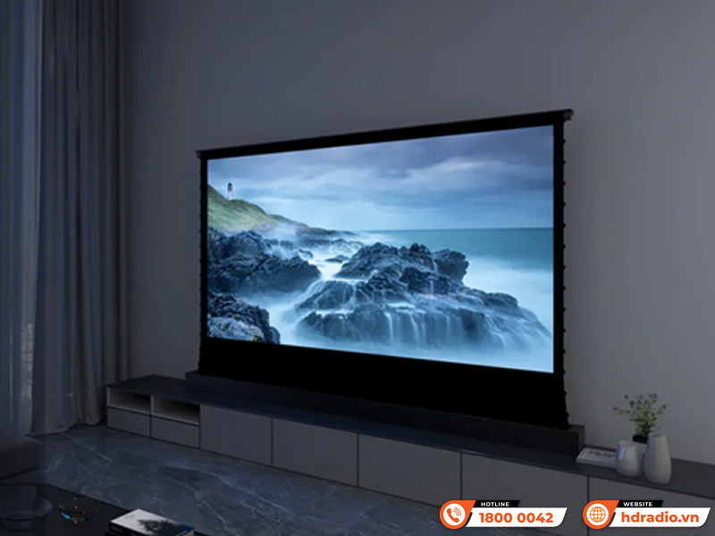 Màn chiếu điện để sàn Vividstorm S White Cinema