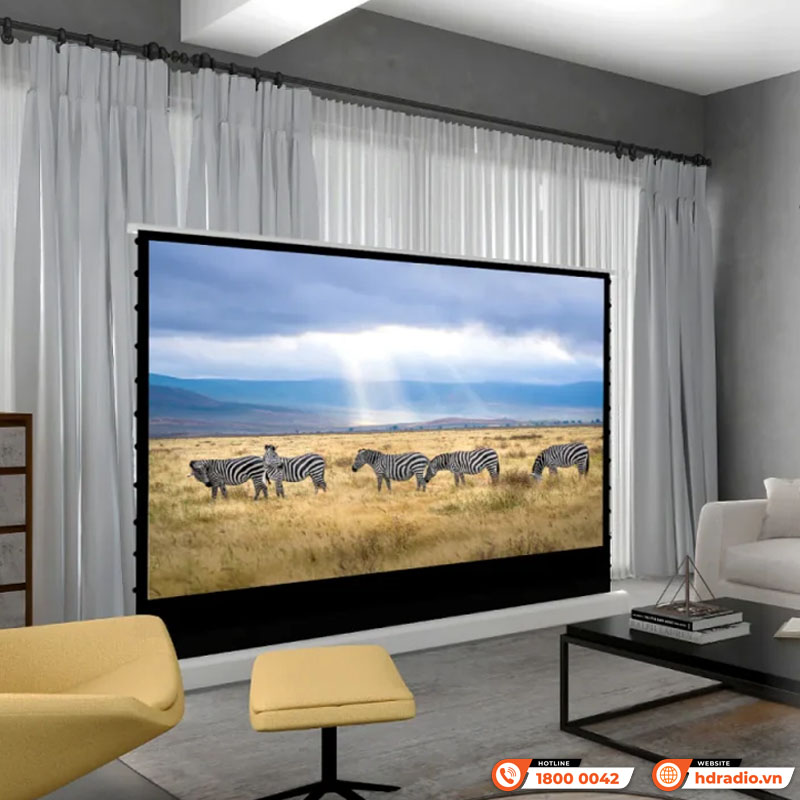 Màn chiếu điện để sàn Vividstorm S White Cinema