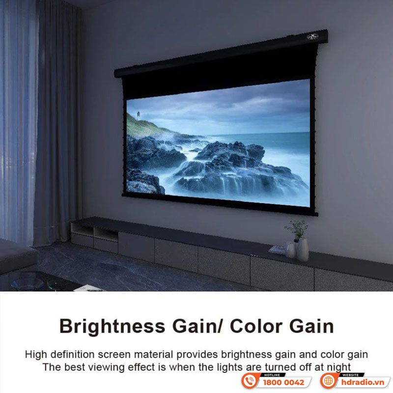 Màn chiếu điện Tab-tensioned Vividstorm VMSLW150H-8