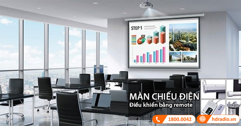 Màn chiếu điện Apollo 100 inch Màn chiếu điện Apollo 100 inch