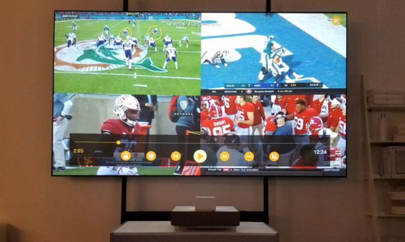 xem thể thao trên máy chiếu Epson LS500 Laser