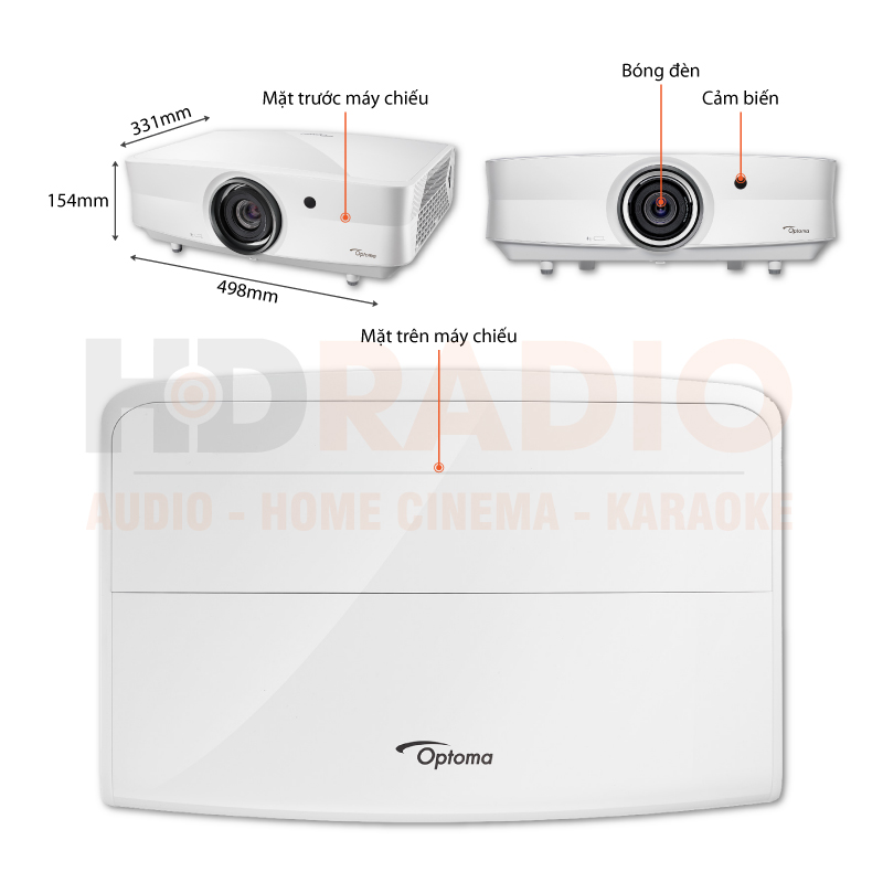 Chú thích máy chiếu 4K Optoma UHZ65LV