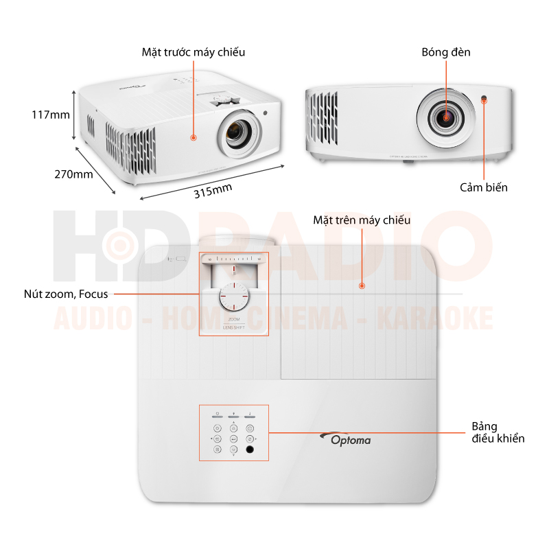 chú thích máy chiếu 4K Optoma UHD50X