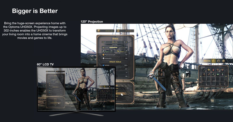 gam mau may chieu optoma 4k uhd50x