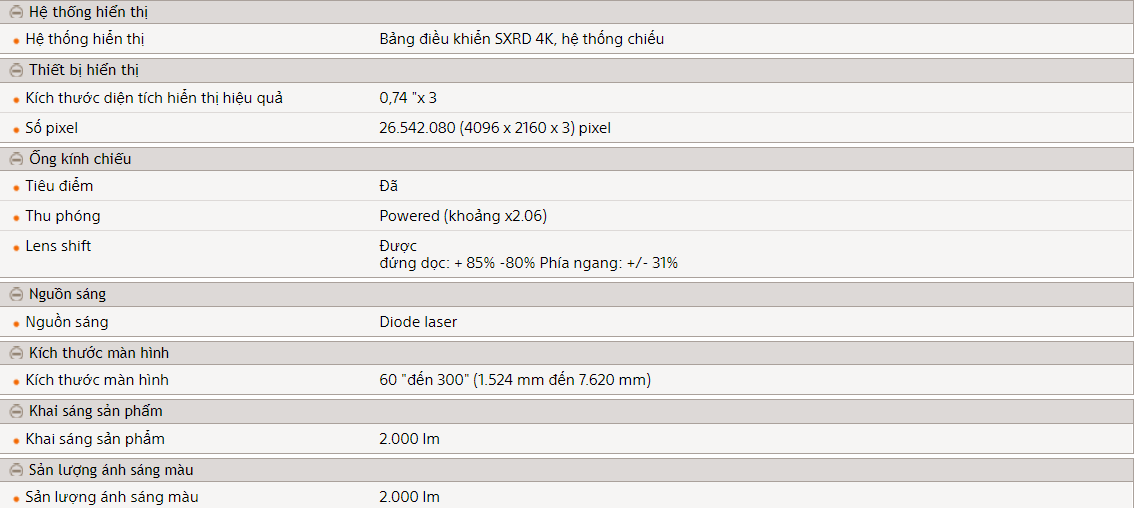 Máy chiếu 4K Sony VPL-VW760ES